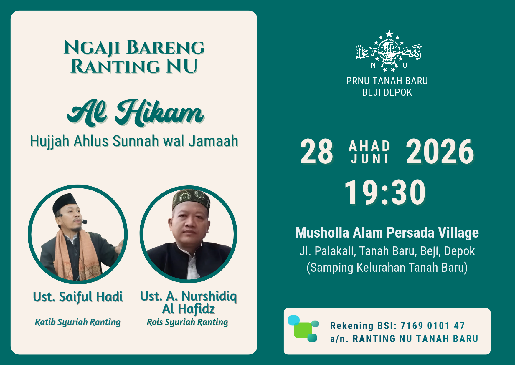 Ngaji Bareng NU Tanah Baru Juni 2026